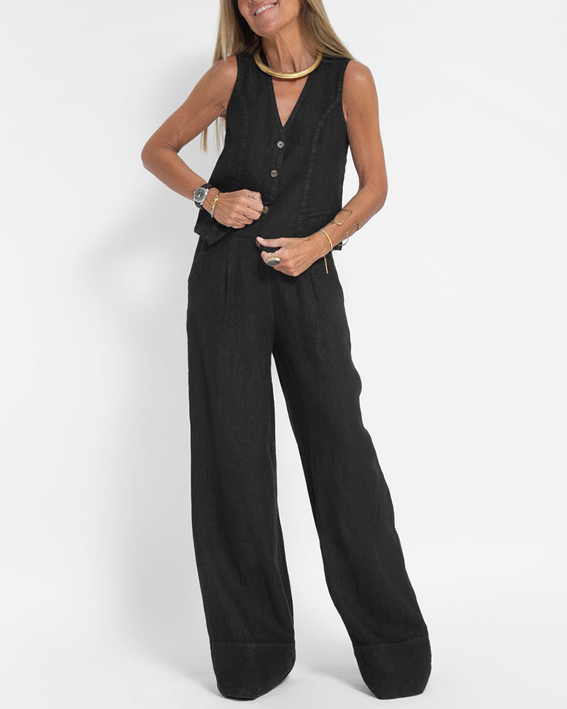 Lila - Flowing Wide-Leg Pants & Sleeveless Vest