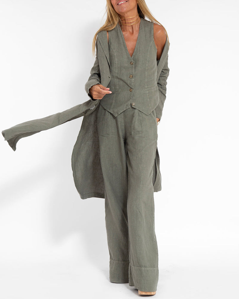 Lila - Flowing Wide-Leg Pants & Sleeveless Vest