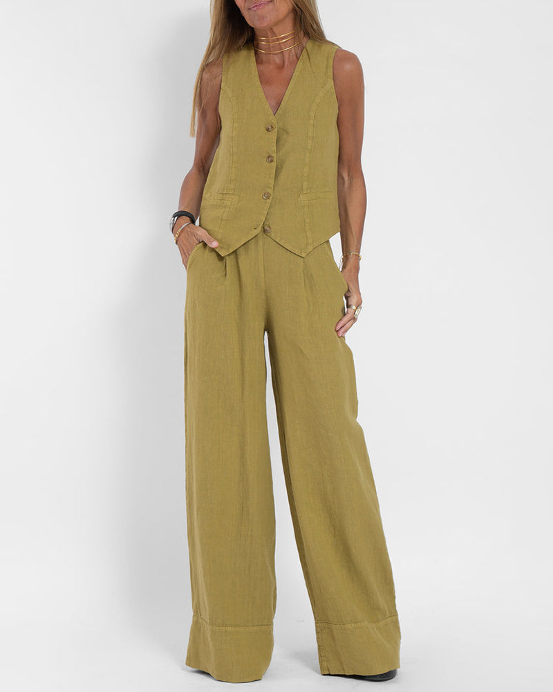 Lila - Flowing Wide-Leg Pants & Sleeveless Vest