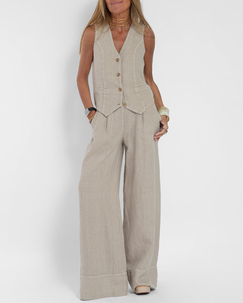 Lila - Flowing Wide-Leg Pants & Sleeveless Vest