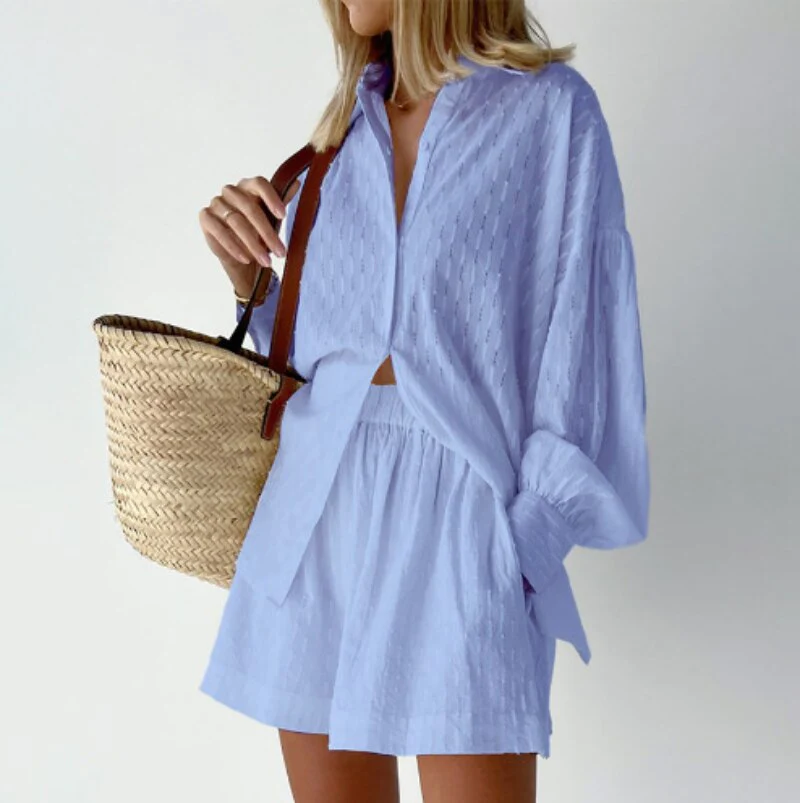 Layla - Stylish Shorts & Breezy Blouse Top