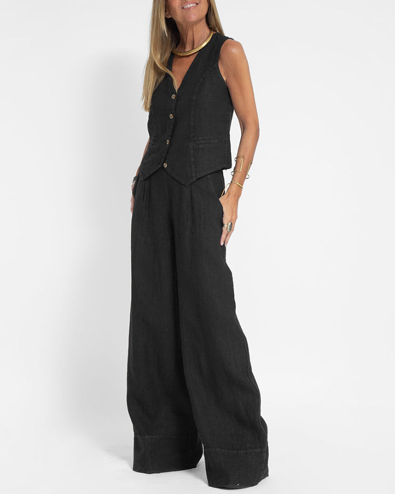 Lila - Flowing Wide-Leg Pants & Sleeveless Vest