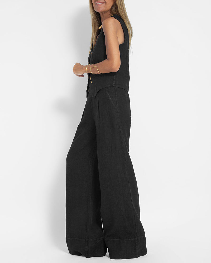 Lila - Flowing Wide-Leg Pants & Sleeveless Vest